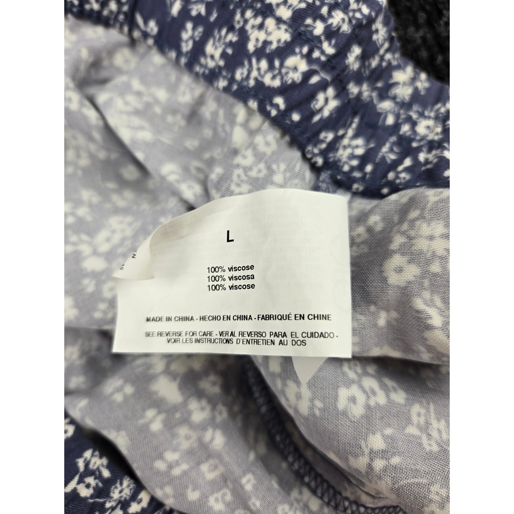Jessica Simpson Blue Floral Viscose Elastic Waist Tapered Pants Womens Large - Picture 3 of 6